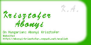 krisztofer abonyi business card